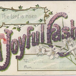 Cartolina di Pasqua dell'annata vecchia, fiori, primavera, religioso, cristiano