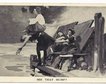 Old Vintage Humorous Photo Postcard, Collectible, Paper Ephemera