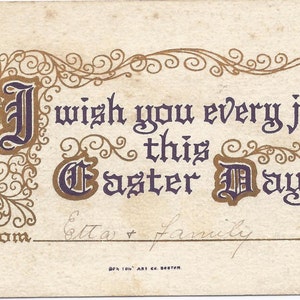 Cartolina di Pasqua dell'annata 1916, 2C U.S. bollo