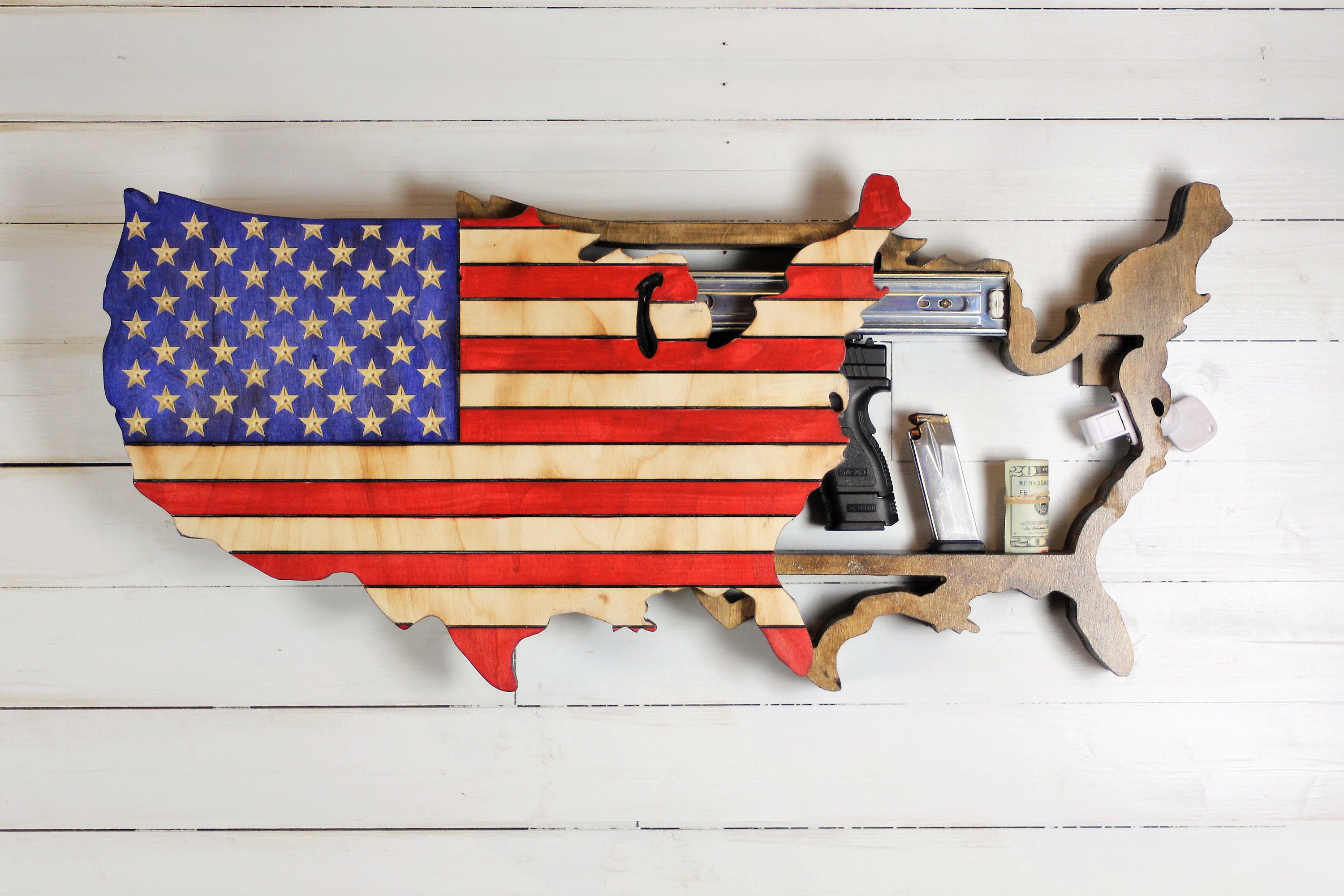 Wooden American Flag Shaped Like - Il Fullxfull.3019693092 Dc91 
