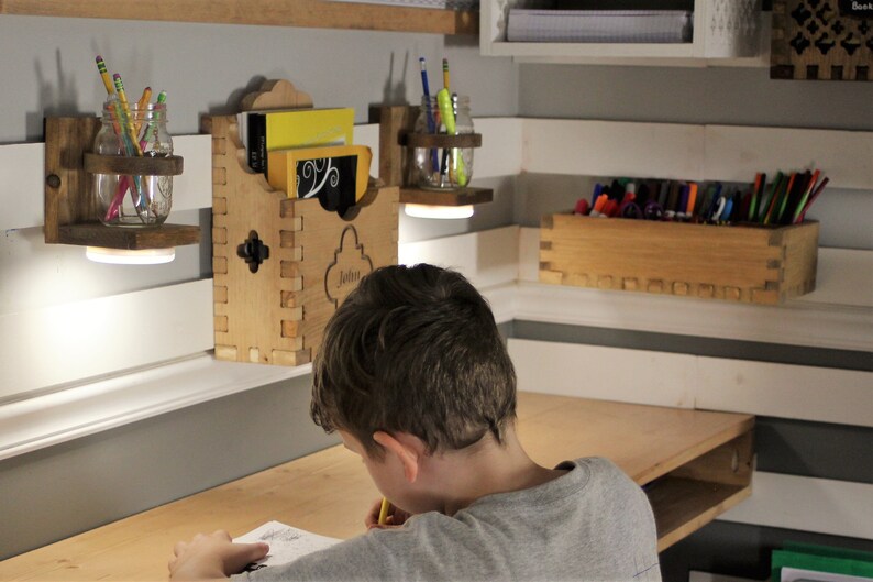 Wall Mount Office Light With Pencil Storage Reading Lamp With Etsy