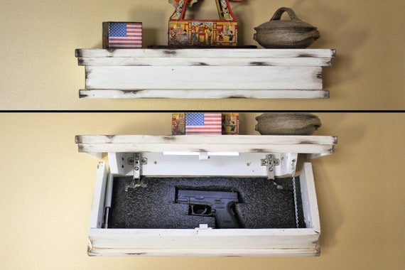 Floating Shelf With Hidden Gun Storage And Personalized Key 23 Etsy
