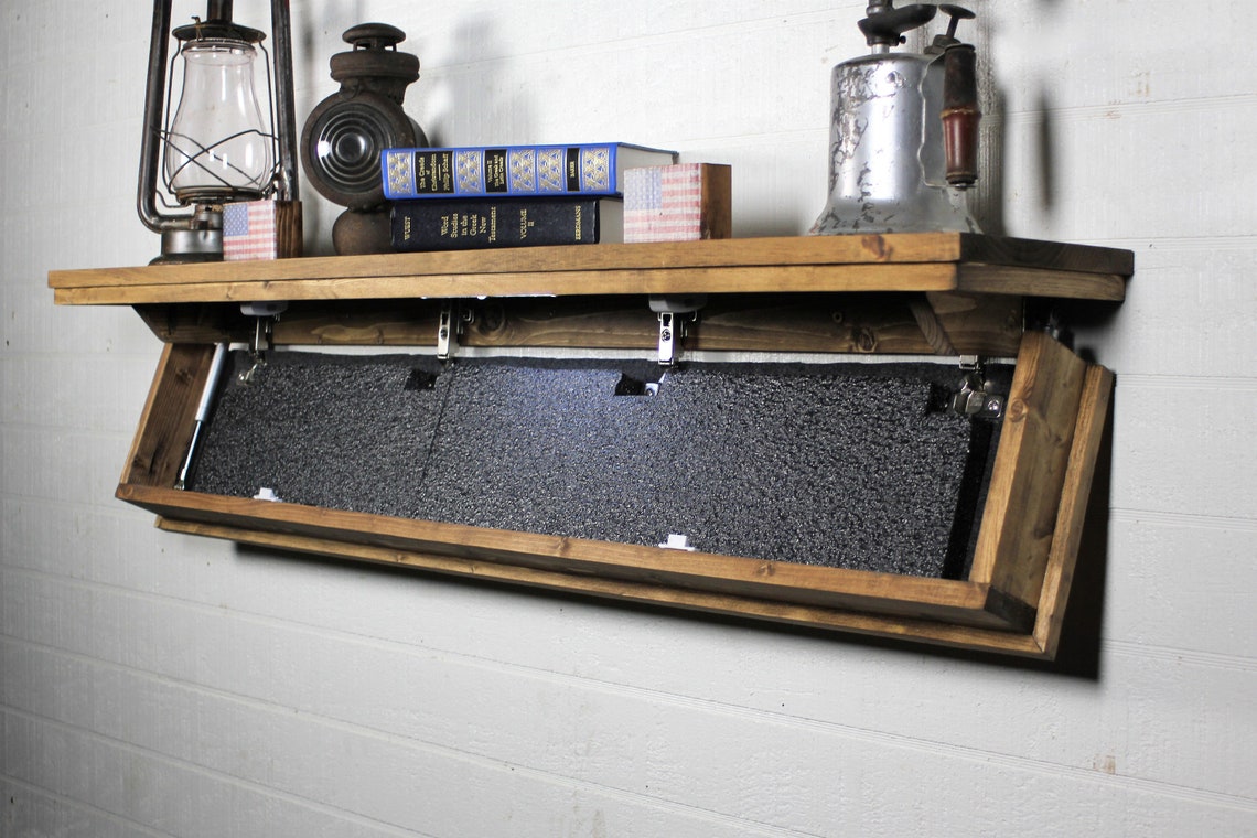 Rustic Floating Shelf With Hidden Compartment and Personalized - Etsy