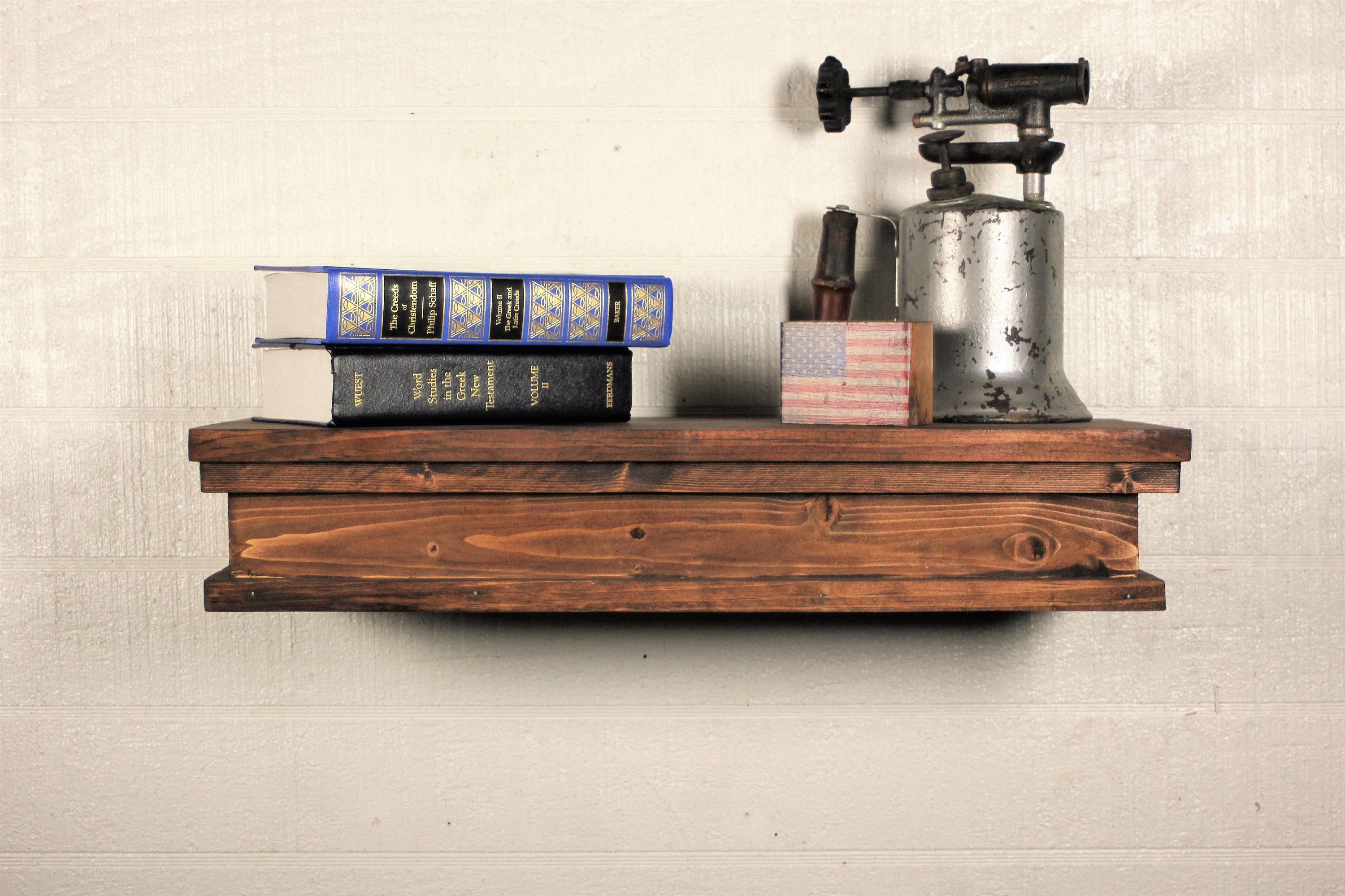 Floating Shelf With Hidden Gun Storage and Personalized Key, 23
