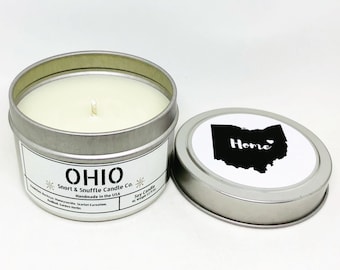 Ohio Home Candle- 4OZ- Scented Candle- Soy Candle- Moving Gift- State Candle- State Gift- State Decor- Homesick- Housewarming- Friend Gift