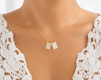 Scapular Necklace- Mother of Pearl -Religious Necklace Gold Filled Chain First Communion Gift Catholic Necklace Virgin Mary Handmade Jewelry