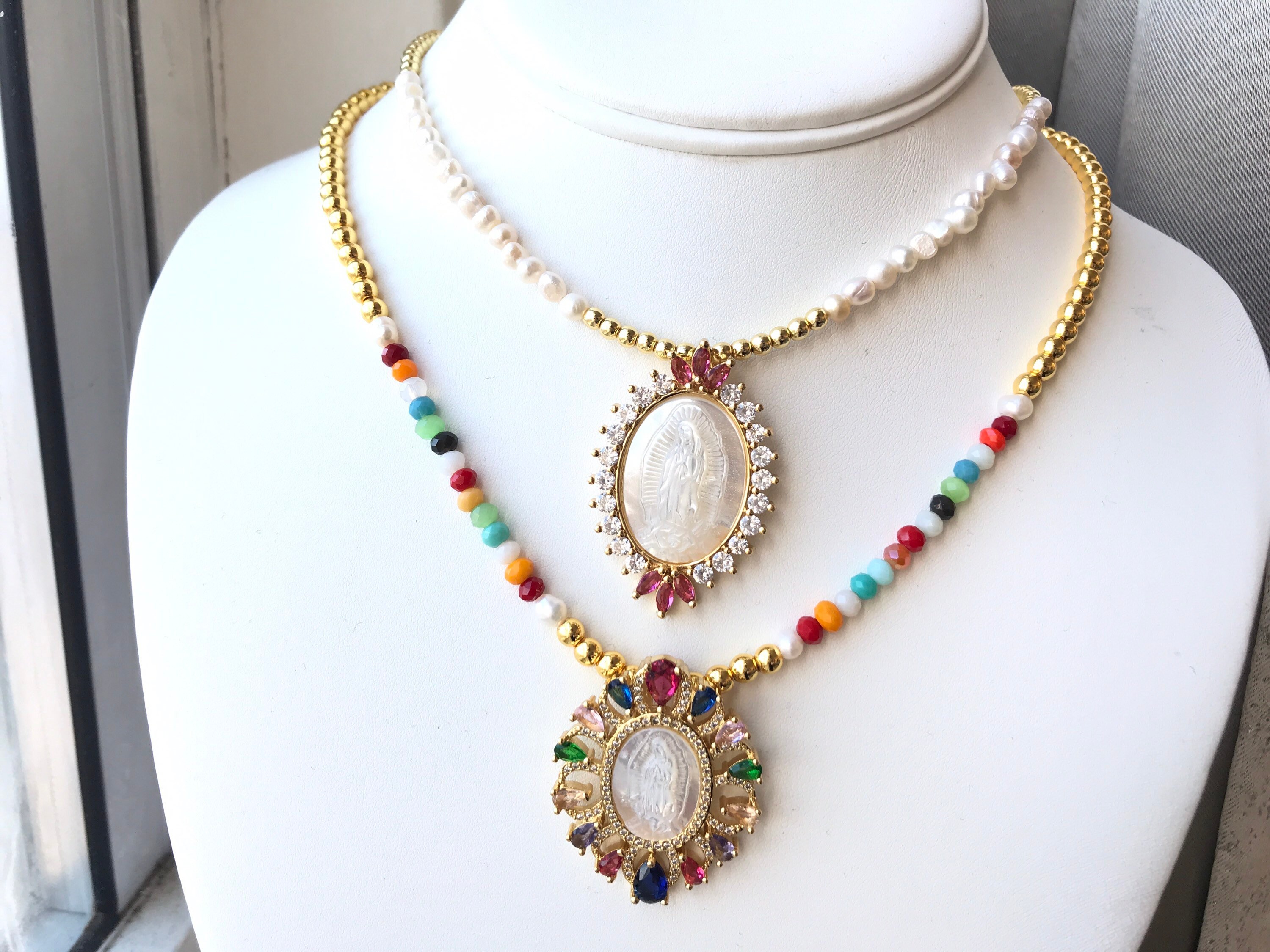 Scapular necklace scapular medal religious jewelry Virgin Etsy