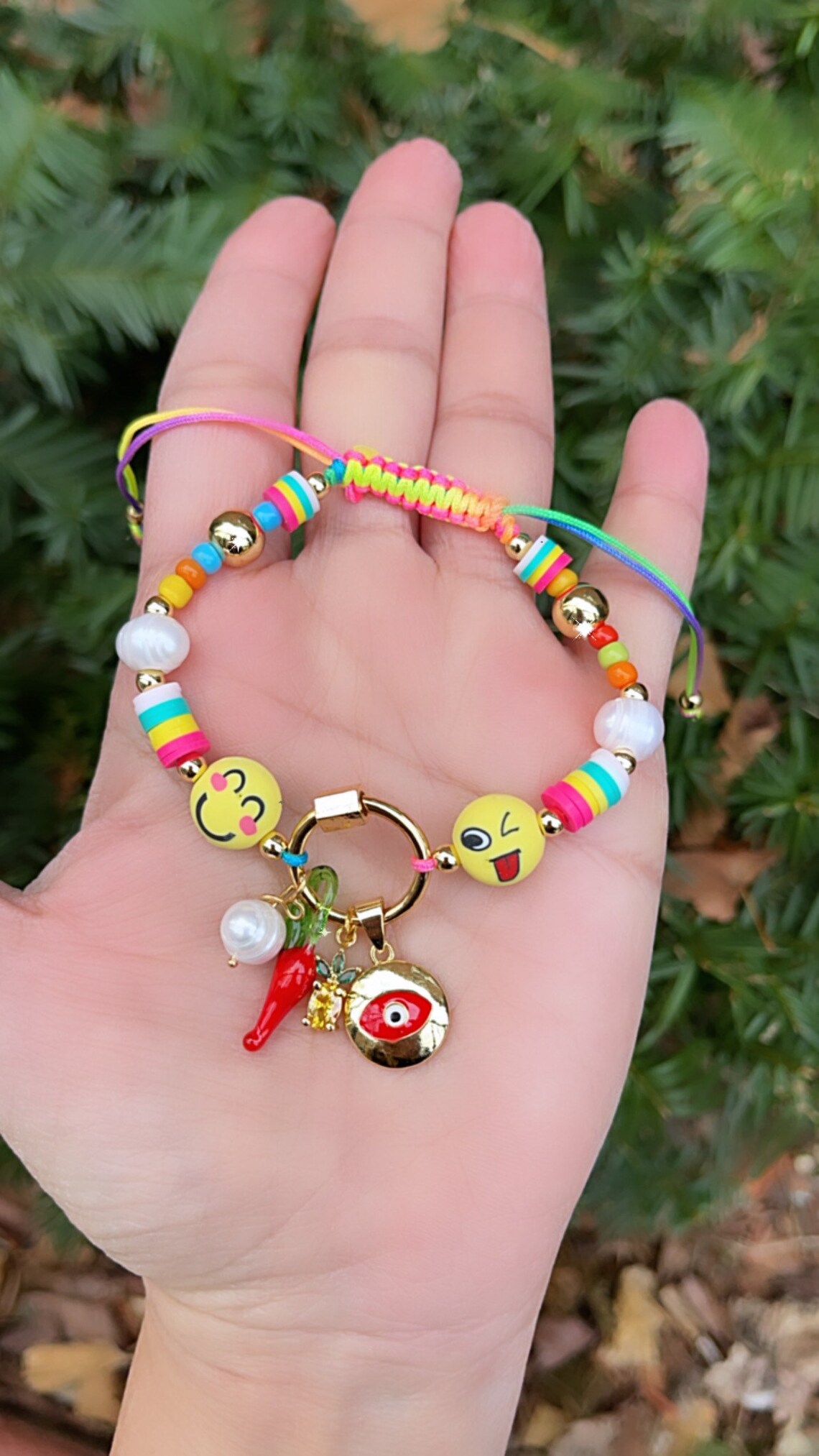 Happy face braceletsSmiley Face Beads 67mm Emoji Beads Etsy