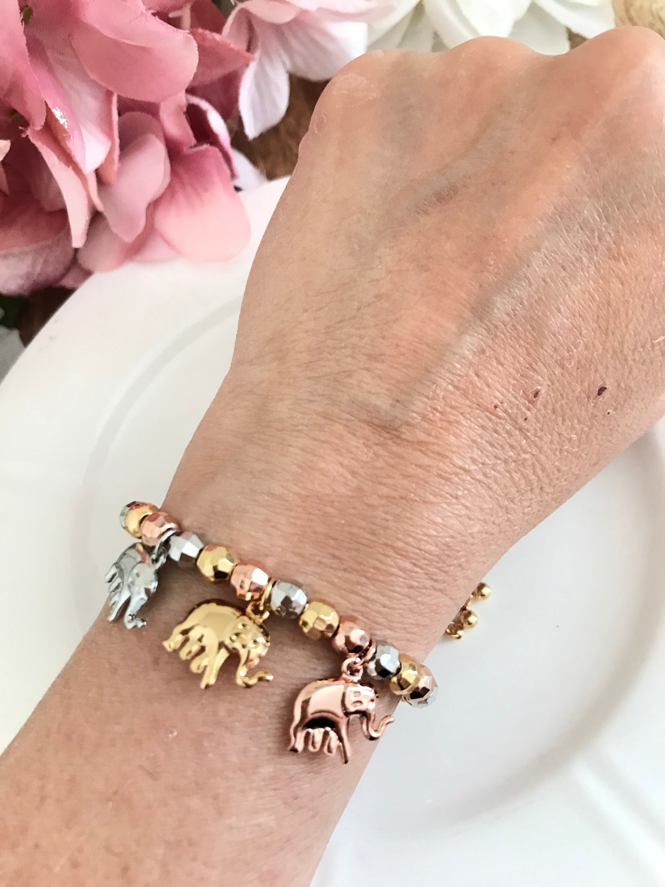 Evil Eye Elephant Bracelet Elephmant Bracelet for Luck Gold Etsy UK