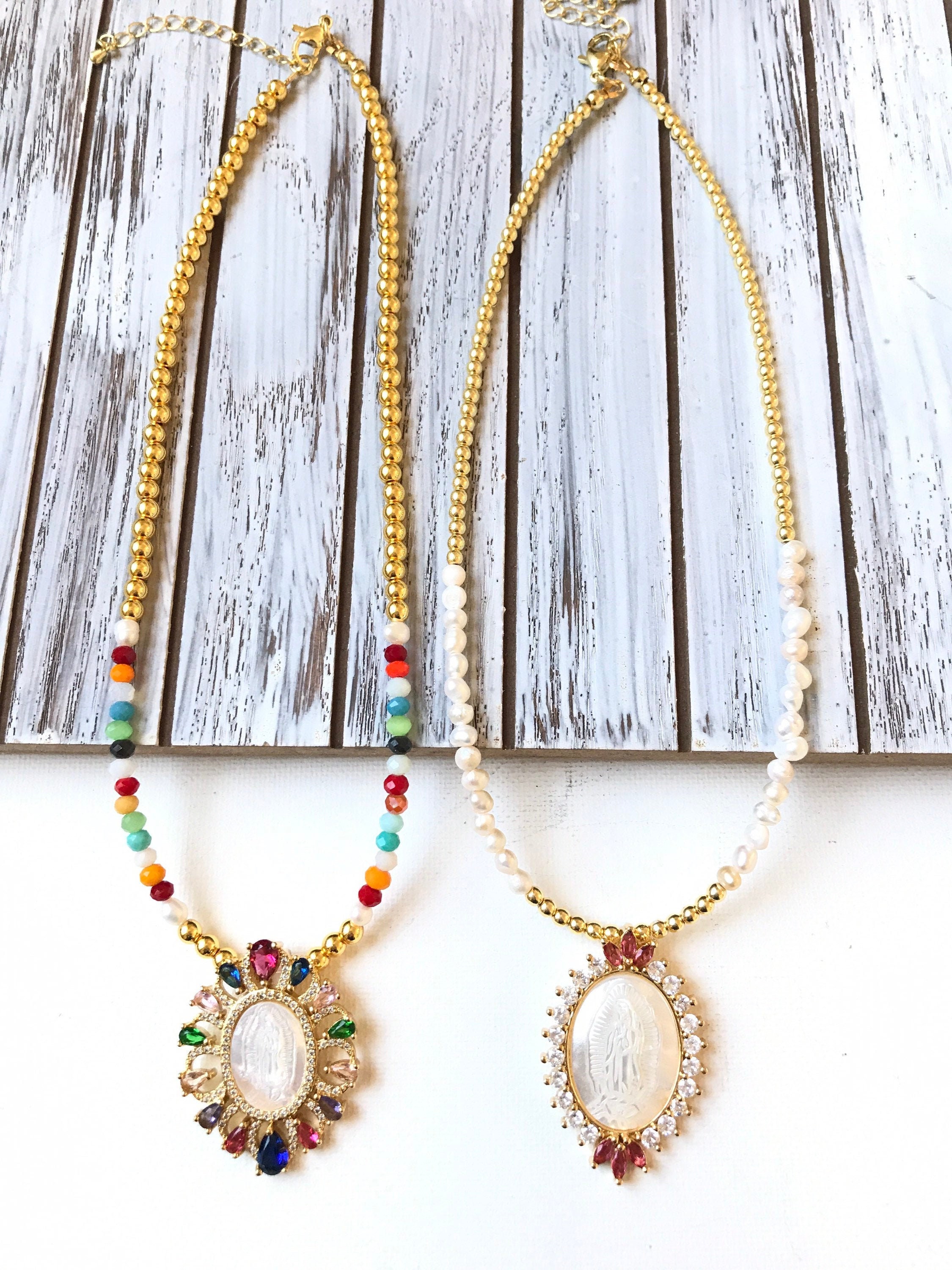 Scapular necklace scapular medal religious jewelry Virgin Etsy