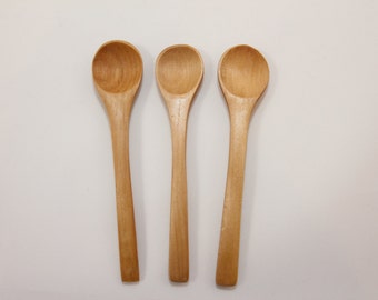 Small Natural Wooden Spoon for Bath Salts, Honey, Coffee, Tea, Spices/ Condiment spoons - small - about 5 inches long