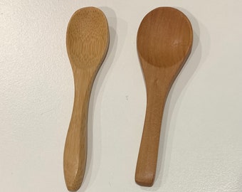 Mini Natural Wooden Spoon for Bath Salts, Honey, Coffee, Tea, Spices/ Condiment spoons - Mini- about 3.5 inches long