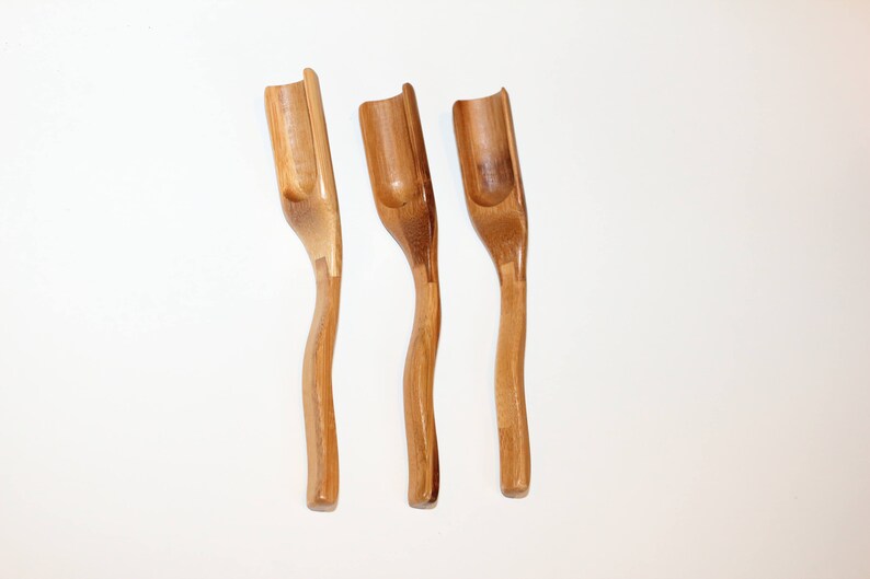 Natural Bamboo Spoons for Bath Salts, Honey, Coffee, Loose Tea, Spices/ Condiment spoons Medium about 7 inches long image 1