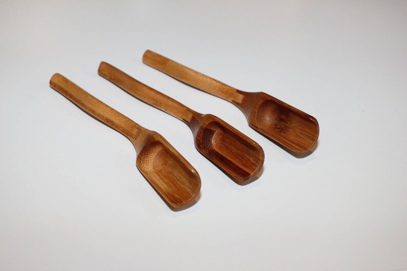 Natural Bamboo Spoons for Bath Salts, Honey, Coffee, Loose Tea, Spices/ Condiment spoons Medium about 7 inches long image 3