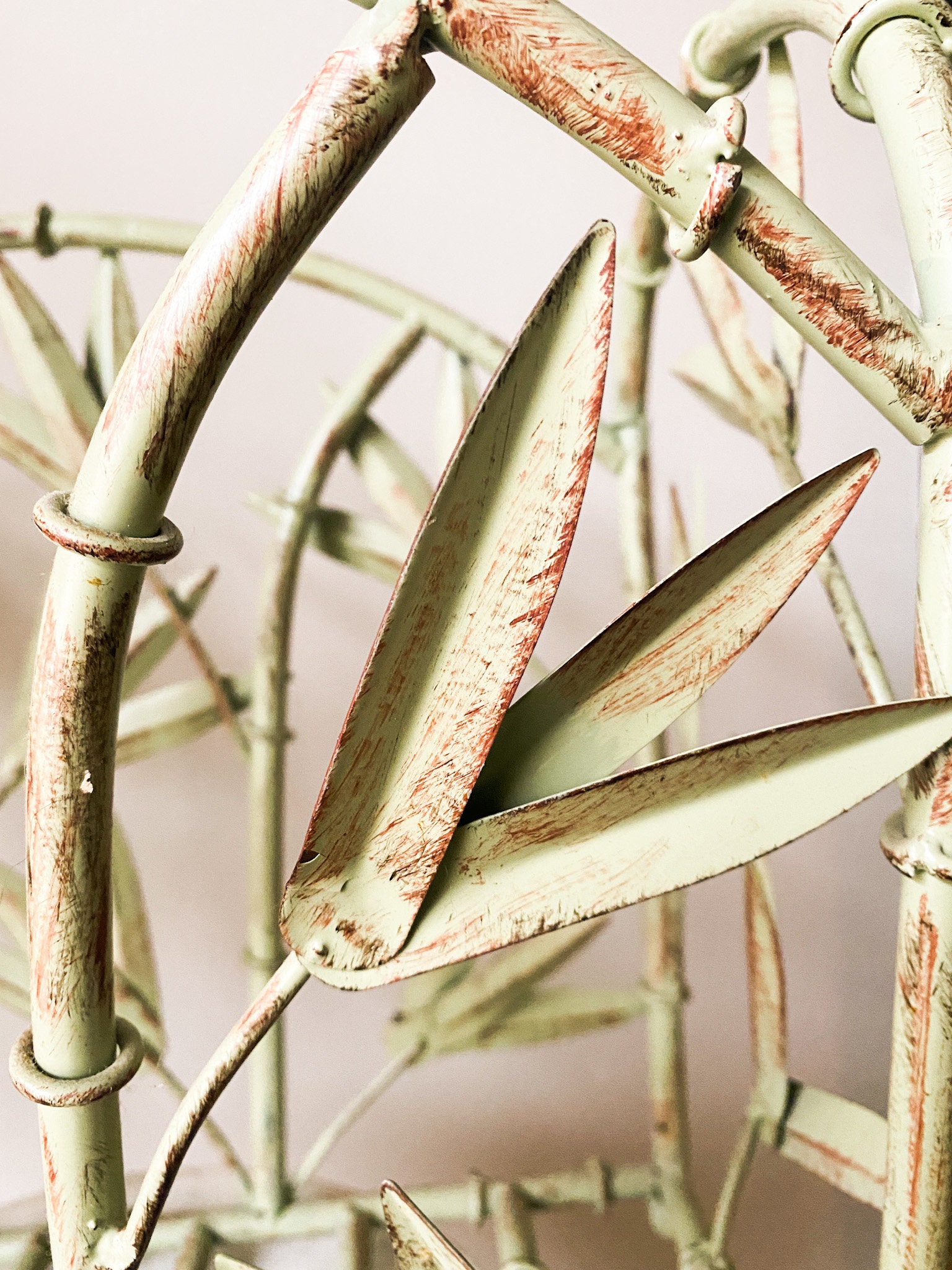 Palm Beach Regency Metal Faux Bamboo Leaf Design Sage Green Magazine