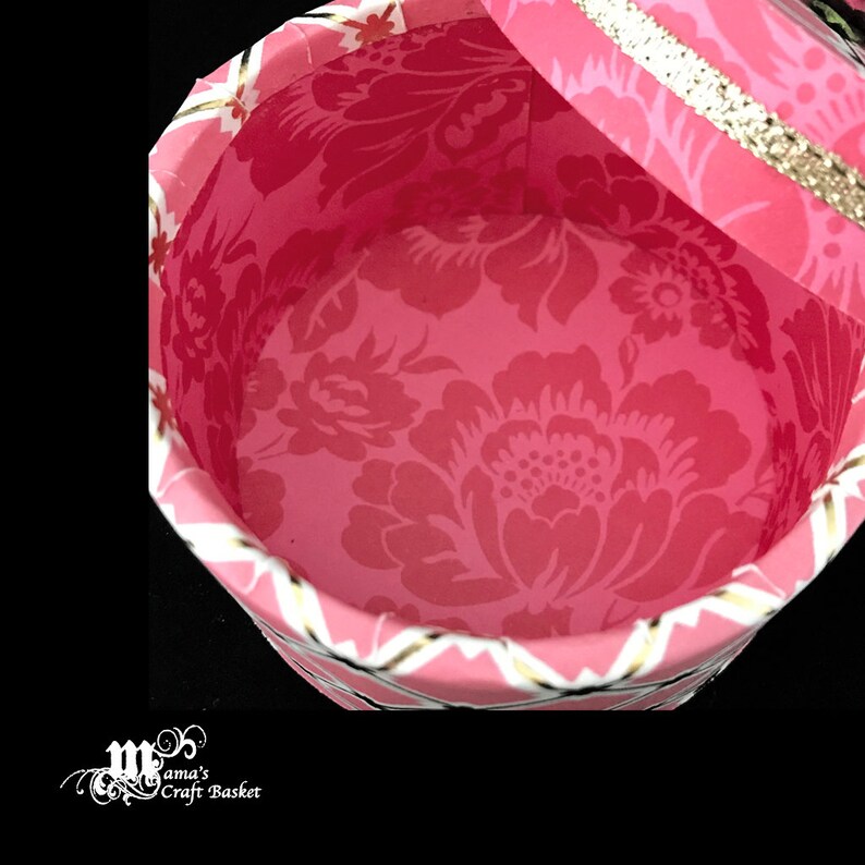 Pink and Gold Paper Mache Jewelry Box Pink Roses Shabby Chic Spring Rose Collection Mother/'s Day Gift Customizable Gift Box Storage