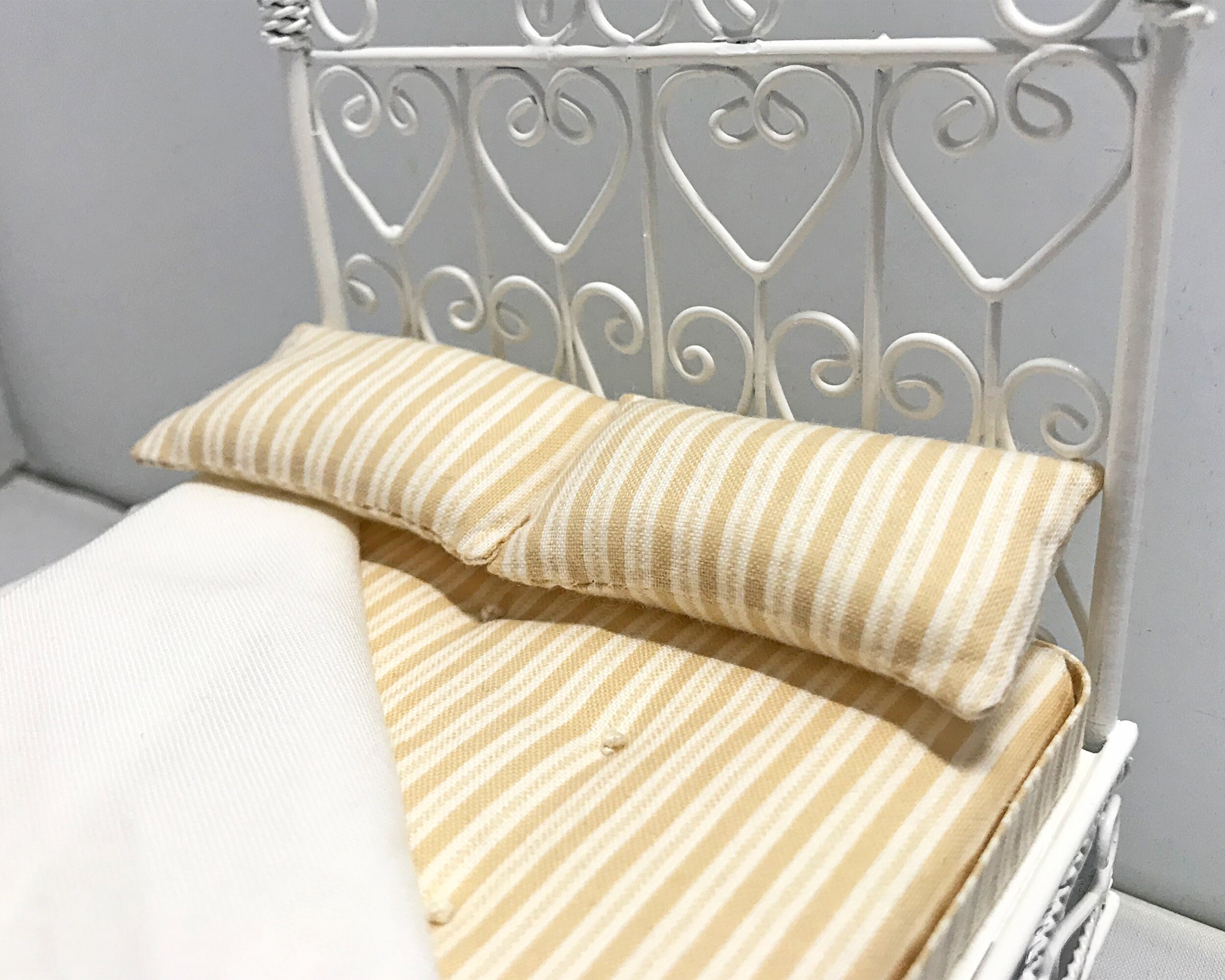 Dollhouse Pillows Miniature Dollhouse Bed Pillow Set Yellow Etsy