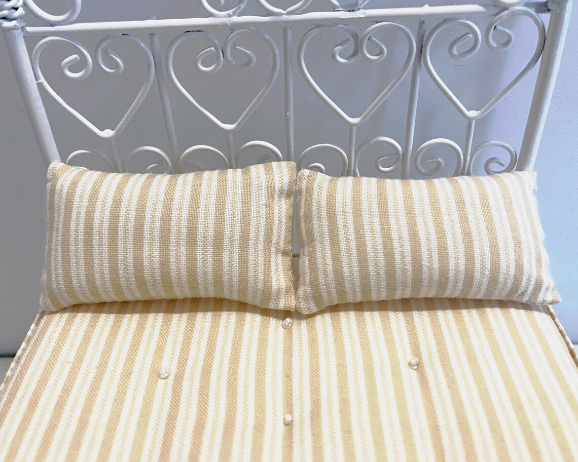 Dollhouse Pillows Miniature Dollhouse Bed Pillow Set Yellow Etsy