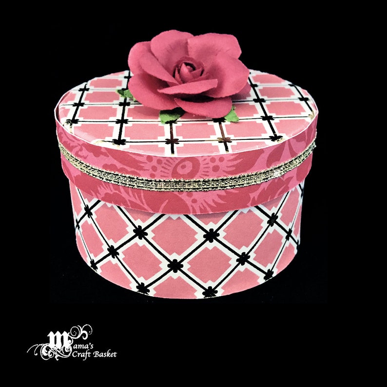 Pink and Gold Paper Mache Jewelry Box Pink Roses Shabby Chic Spring Rose Collection Mother/'s Day Gift Customizable Gift Box Storage
