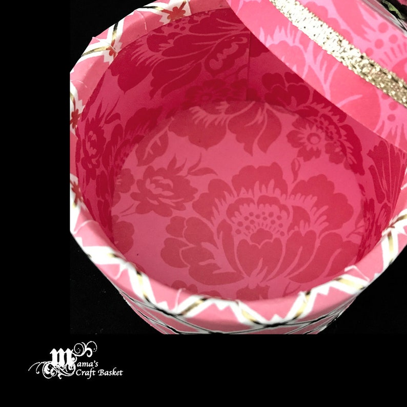 Pink and Gold Paper Mache Jewelry Box Pink Roses Shabby Chic Spring Rose Collection Mother/'s Day Gift Customizable Gift Box Storage