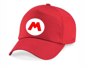 Mario printed cap Mario kart Nintendo printed cap kids adults gamer gifts gaming Luigi dad gifts switch x box