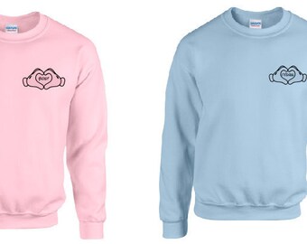 Disney Inspired Best Friends Mickey Mouse Sweater Blue Pink Unisex Adult