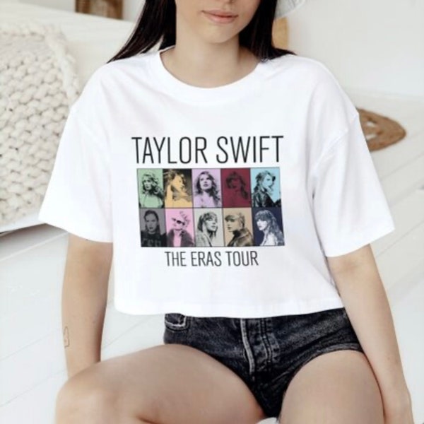 Taylor swiftie printed crop shirt eras tour band merch birthday Christmas gift