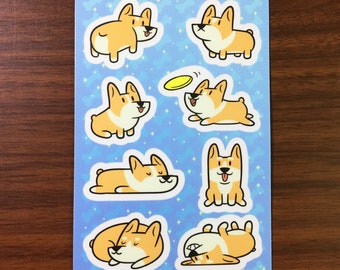 Corgis 18x10cm Sticker Sheet