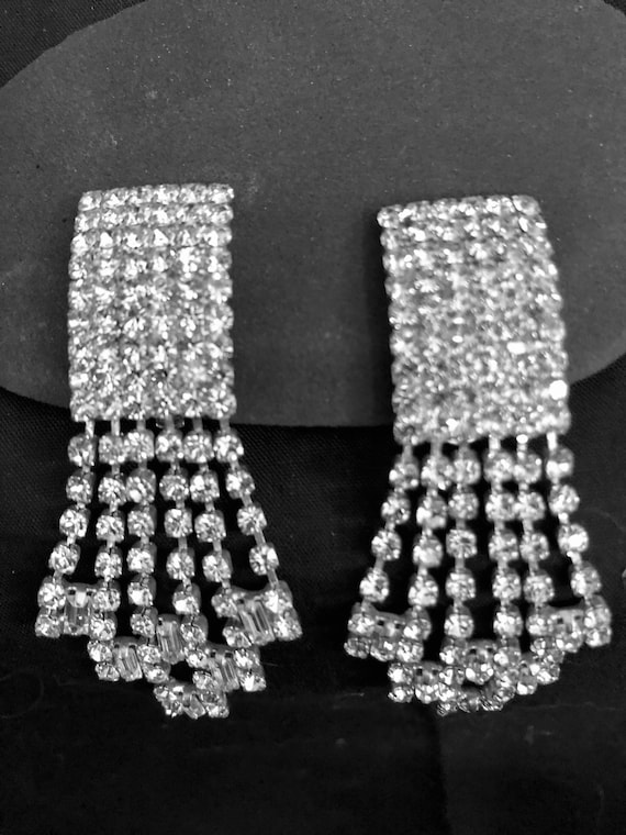 Costume Jewelry Diamond Earrings Etsy