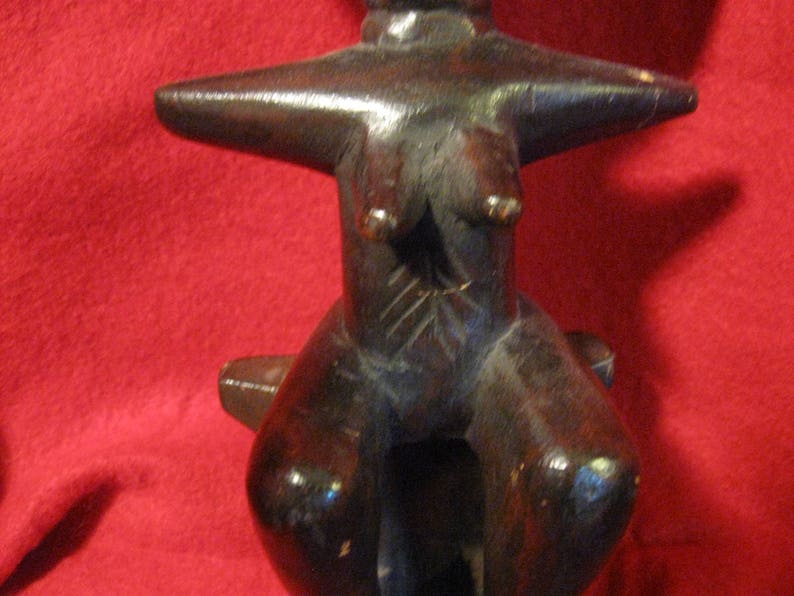 Antique African Fertility Goddess Statue Wooden Etsy
