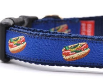 Chicago Style Hot Dog - Dog Collar - Navy - Small