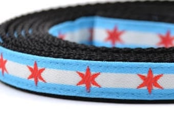 Chicago Flag Dog Leash - 6' x 1/2"