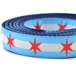 Chicago Flag Dog Leash - 6' x 1"