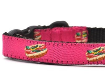 Chicago Style Hot Dog Cat Collar w/Breakaway Clip - Art by Jeff Zimmermann