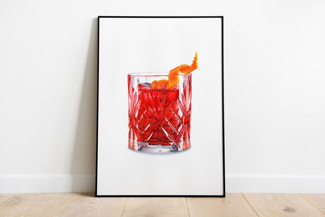 Negroni Print Original Illustration Dining / Kitchen / Bar Wall Art