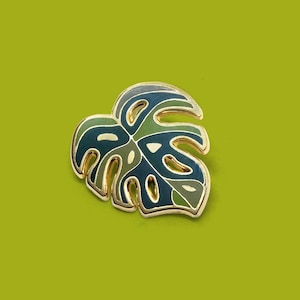Monstera Deliciosa Enamel Lapel Pin Badge / Synthesis Lost Lost Supply Botanical collaboration / Tropical plant cactus succulent Pittsburgh