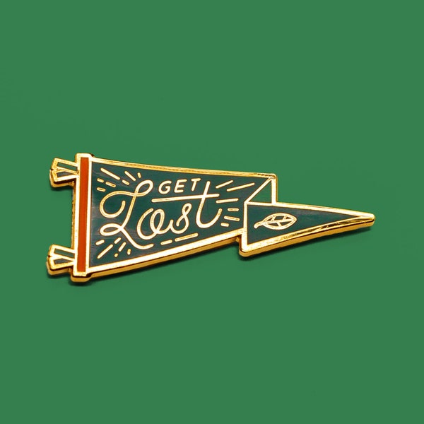 Get Lost Oxford Pennant Enamel Lapel Pin Badge "Pin-nant" / Oxford Pennant x Lost Lost Supply collaboration / Real gold plated hard enamel