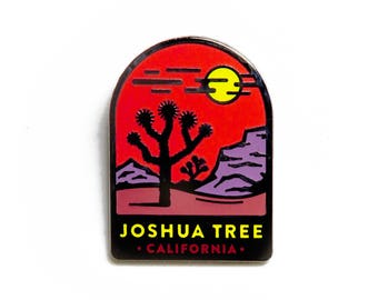 Joshua Tree Enamel Lapel Pin Badge // Hoof and the Horn Collaboration // National Parks California Yucca Valley Desert