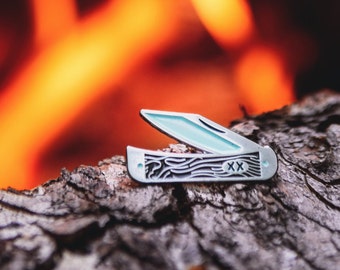 Pocket Knife Enamel Lapel Pin Badge / Case Knives XX Switchblade Utility EDC Accessory Flair Blade Everyday Carry