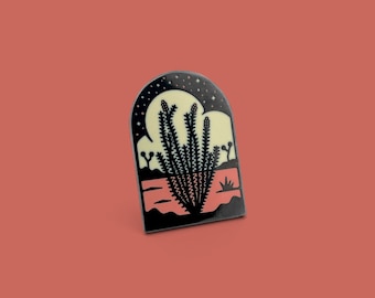 Ocotillo Desert Enamel Lapel Pin Badge // Hoof and the Horn // Joshua Tree National Parks California Yucca Valley Cactus Succulent