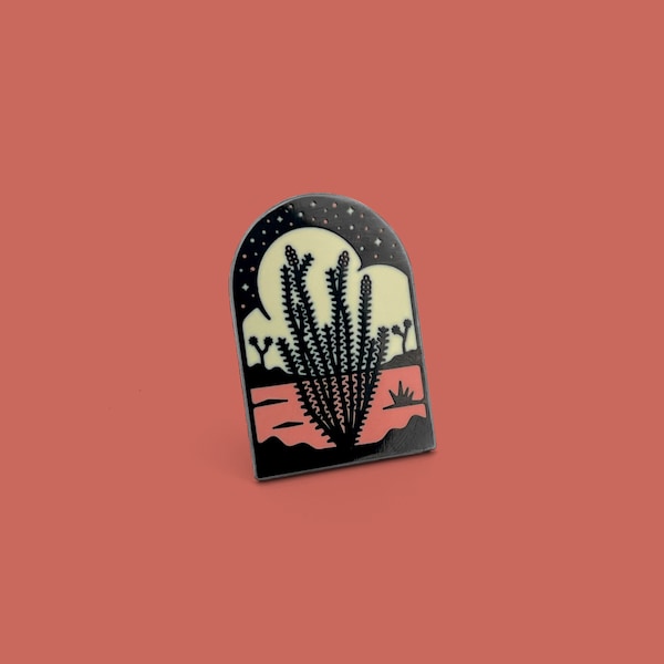 Ocotillo Desert Enamel Lapel Pin Badge // Hoof and the Horn // Joshua Tree National Parks California Yucca Valley Cactus Succulent