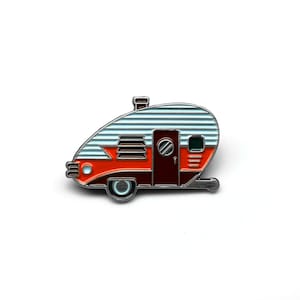 Camper Trailer Enamel Lapel Pin Badge // Teardrop Winnebago - Etsy