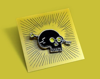 Lost Lust Supply Skull Key Logo Enamel Lapel Pin Badge // Skeleton Key Emblem Keyhole