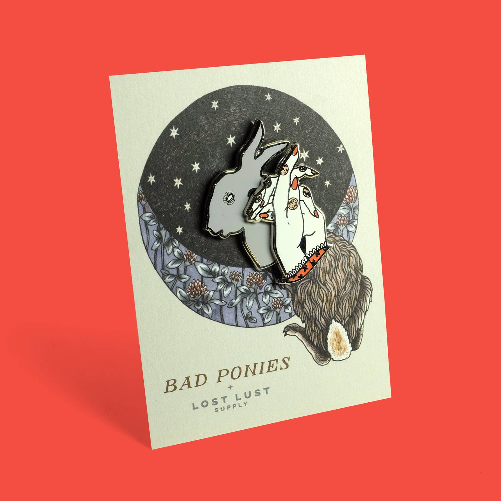 Shadow Puppet Bunny Rabbit Hand Enamel Lapel Pin Badge / Etsy