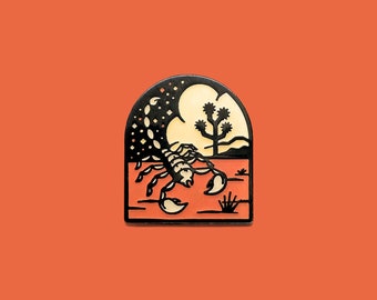 Desert Scorpion Enamel Lapel Pin Badge // Hoof and the Horn // Joshua Tree National Parks California Yucca Valley