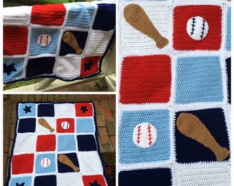 Crochet Toddler Baseball Blanket Pattern