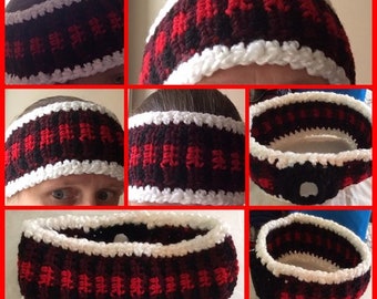Plaid Ponytail Ear Warmer/Headband Pattern, Crochet
