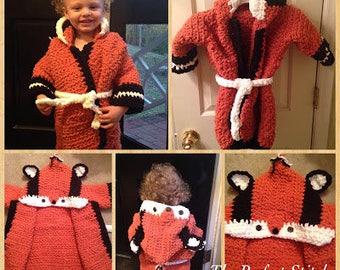 Crochet Toddler Fox Bathrobe - Digital Pattern | PDF Pattern Only