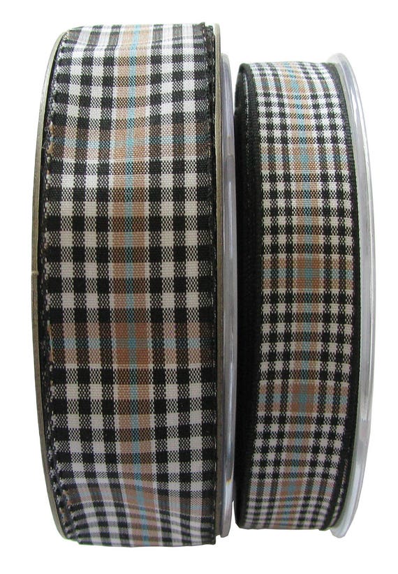 Gordon Tartan Ribbon cut lengths and 25m reels various widths