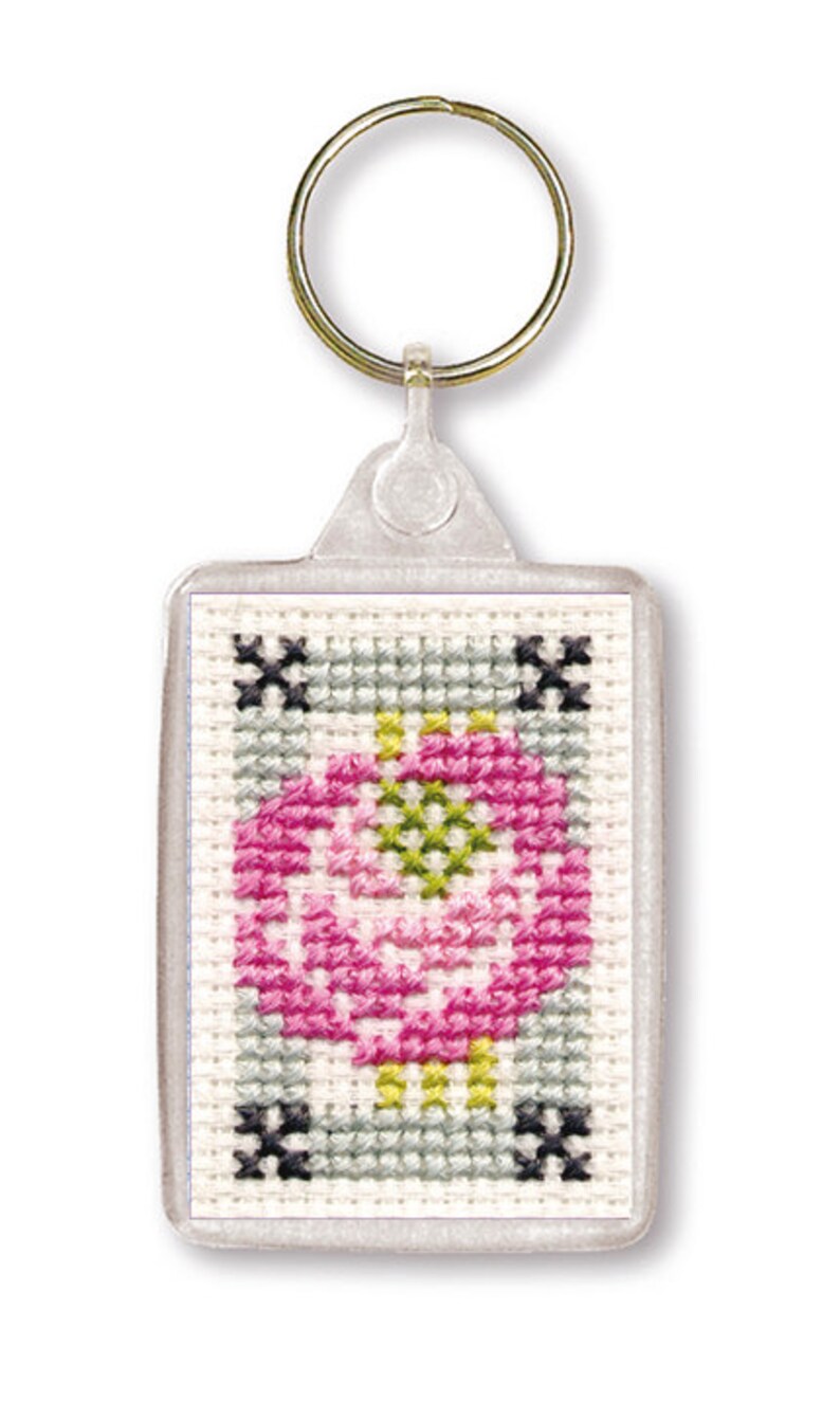 Keyring Scottish Cross Stitch Kit; /'Wee Hieland Coo/' by Textile Heritage